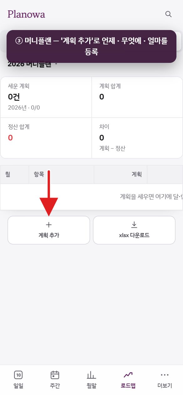 단계 3: 머니플랜
